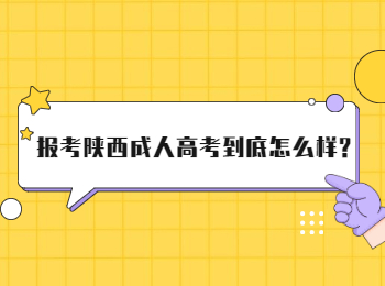 报考陕西成人高考到底怎么样?