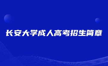 2024年长安大学成人高考招生简章