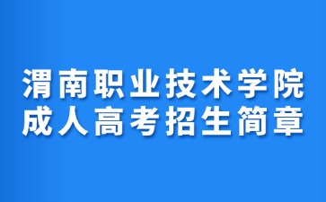 2024年渭南职业技术学院成人高考招生简章